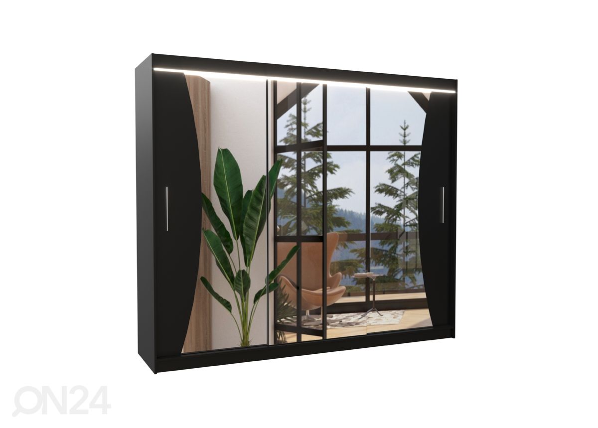 Liukuovikaappi Dixon 250 cm + LED kuvasuurennos