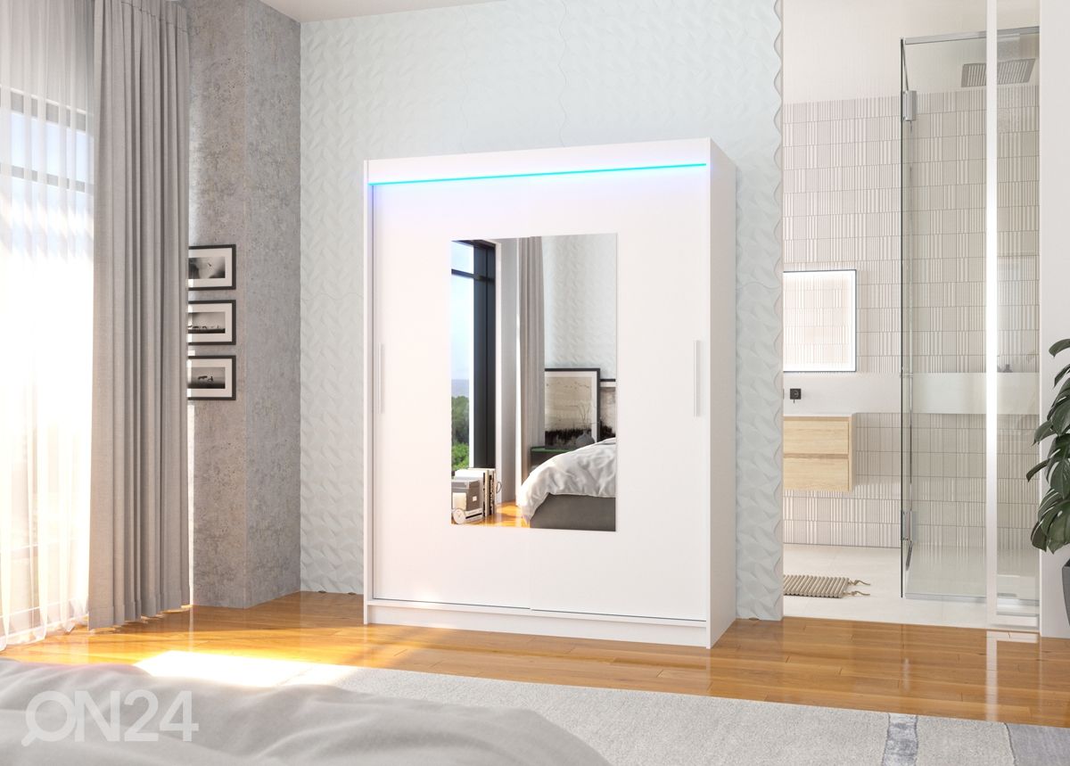Liukuovikaappi Dover I 150 cm + LED kuvasuurennos