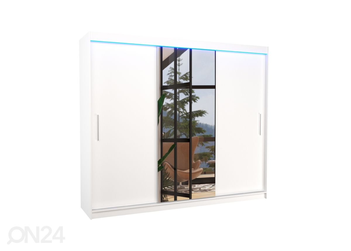 Liukuovikaappi Durelo I 250 cm + LED kuvasuurennos