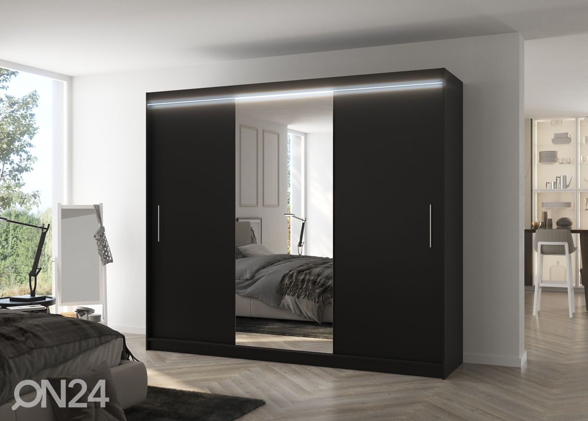 Liukuovikaappi Durelo I 250 cm + LED kuvasuurennos
