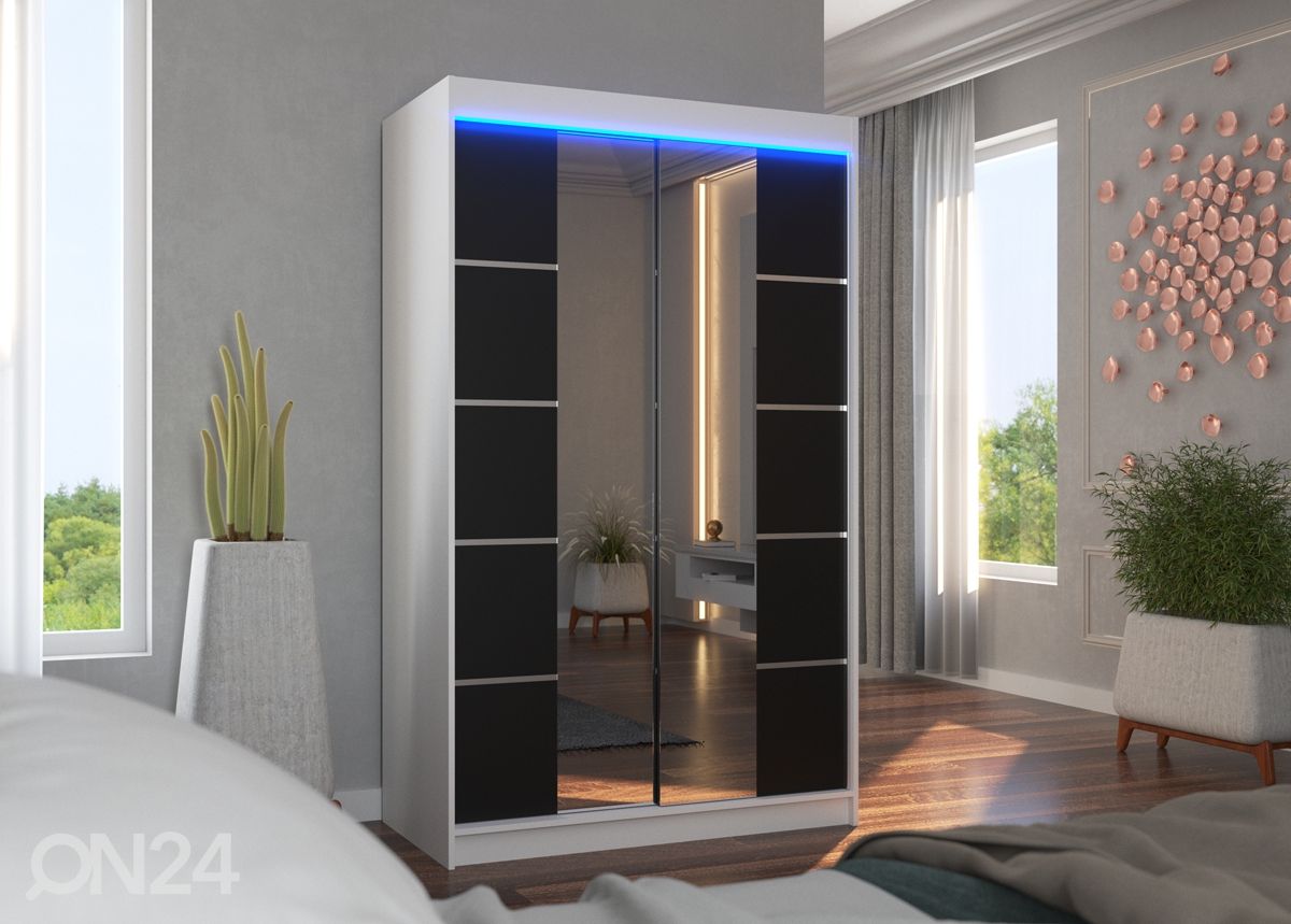 Liukuovikaappi Fiona I 120 cm + LED kuvasuurennos