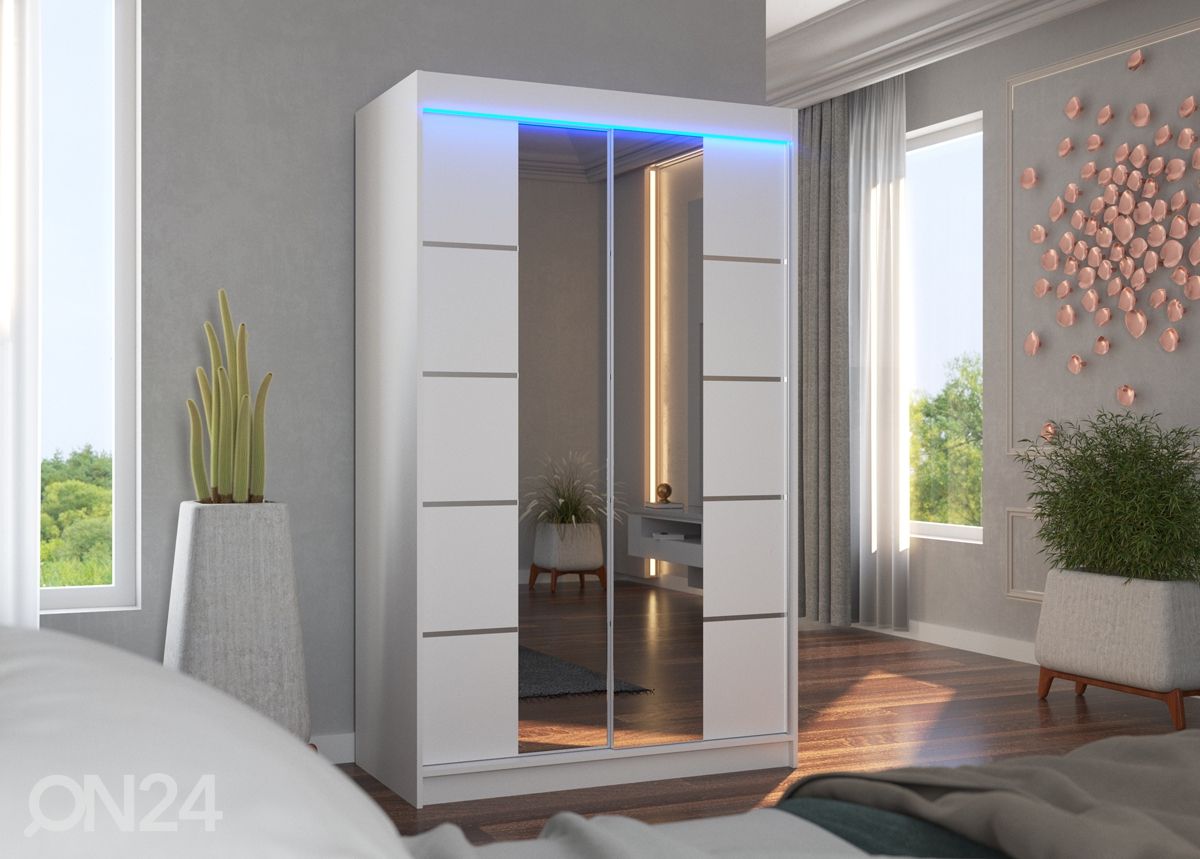 Liukuovikaappi Fiona I 120 cm + LED kuvasuurennos
