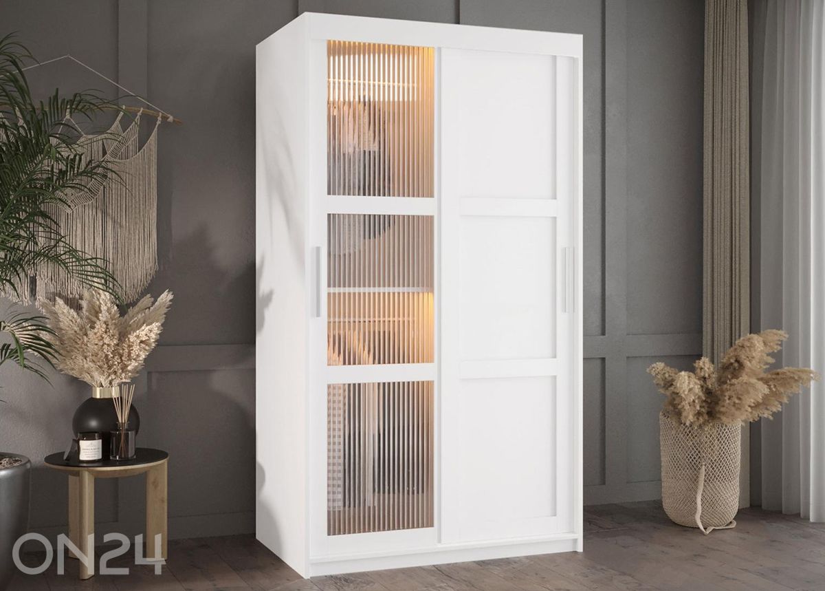 Liukuovikaappi Flutes 100 cm + LED kuvasuurennos