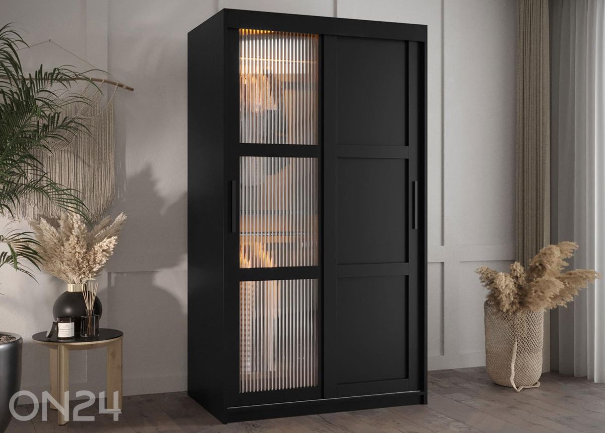 Liukuovikaappi Flutes 100 cm + LED kuvasuurennos