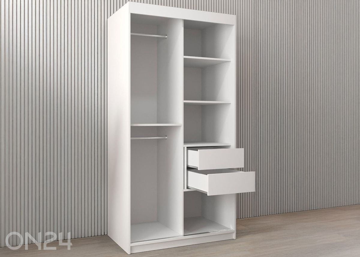 Liukuovikaappi Flutes 100 cm + LED kuvasuurennos