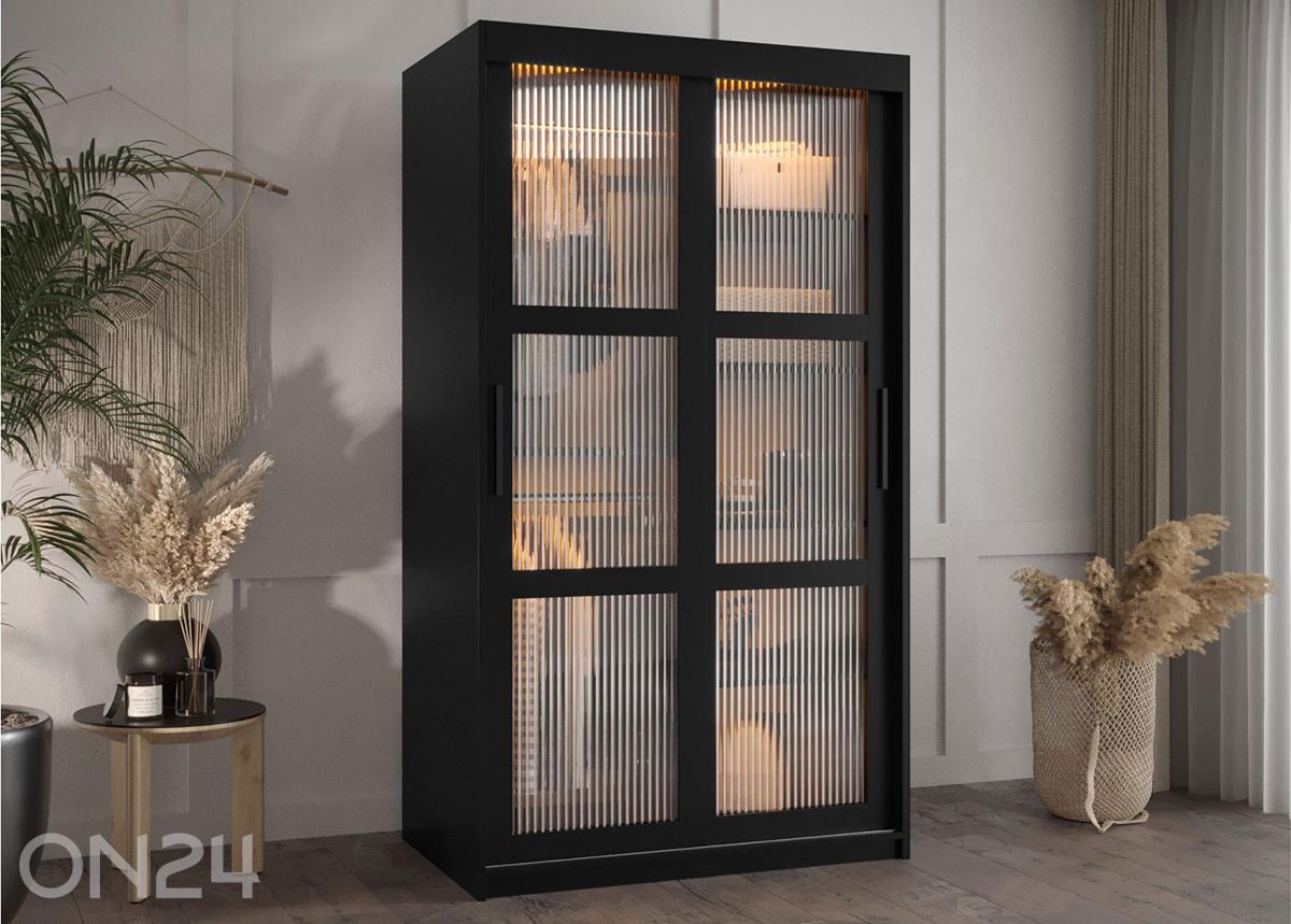 Liukuovikaappi Flutes 100 cm + LED kuvasuurennos