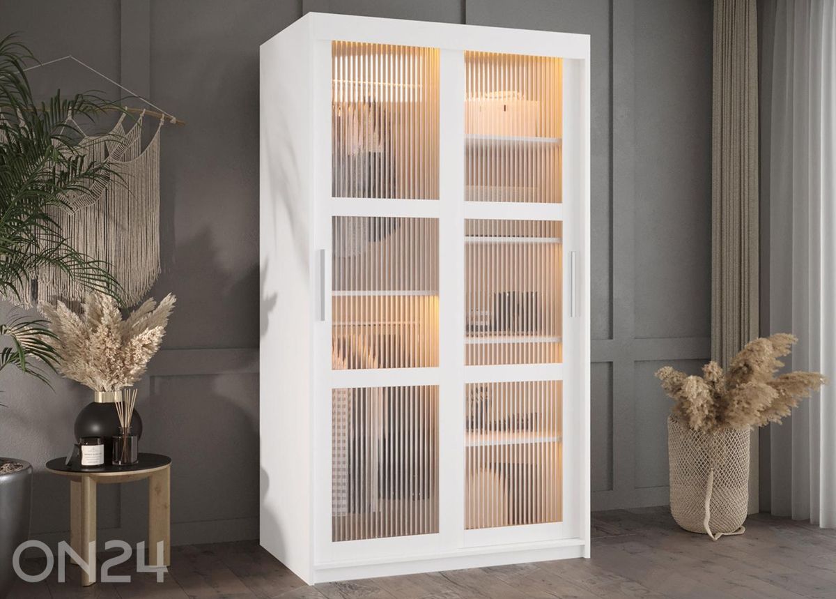 Liukuovikaappi Flutes 100 cm + LED kuvasuurennos