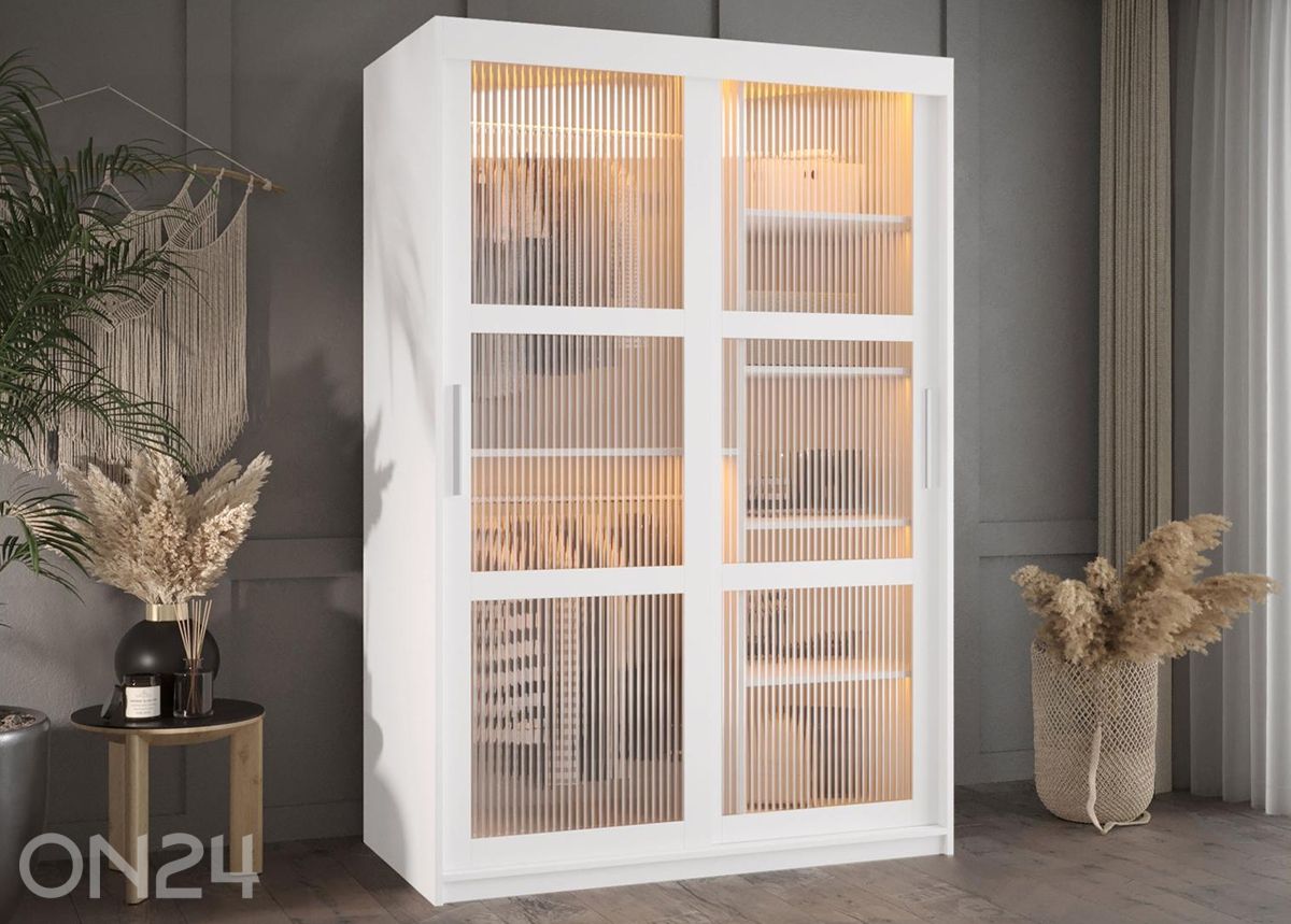 Liukuovikaappi Flutes 120 cm + LED kuvasuurennos