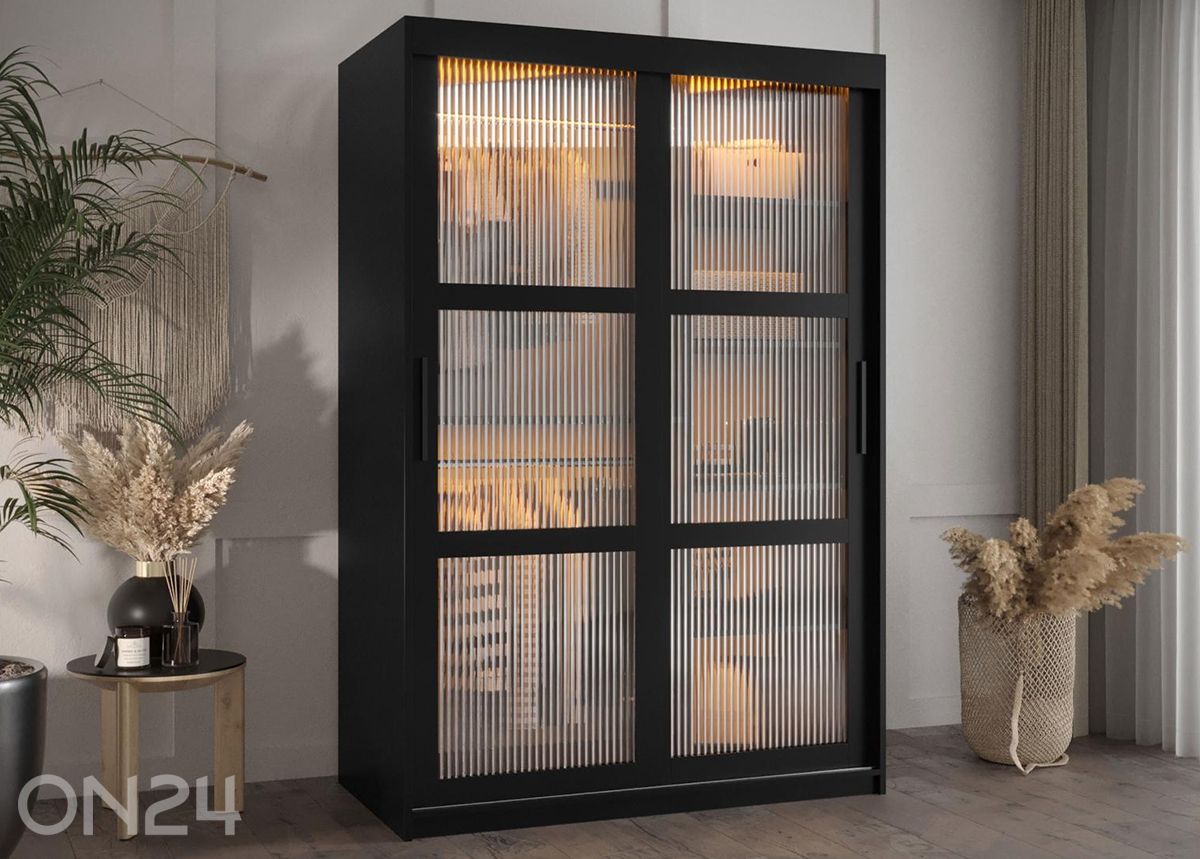 Liukuovikaappi Flutes 120 cm + LED kuvasuurennos