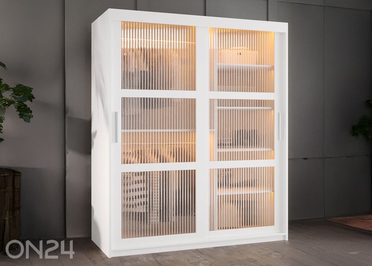 Liukuovikaappi Flutes 150 cm + LED kuvasuurennos