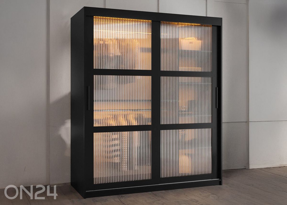 Liukuovikaappi Flutes 150 cm + LED kuvasuurennos