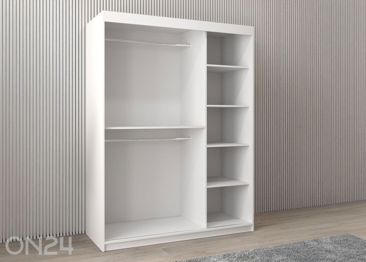 Liukuovikaappi Flutes 150 cm + LED kuvasuurennos