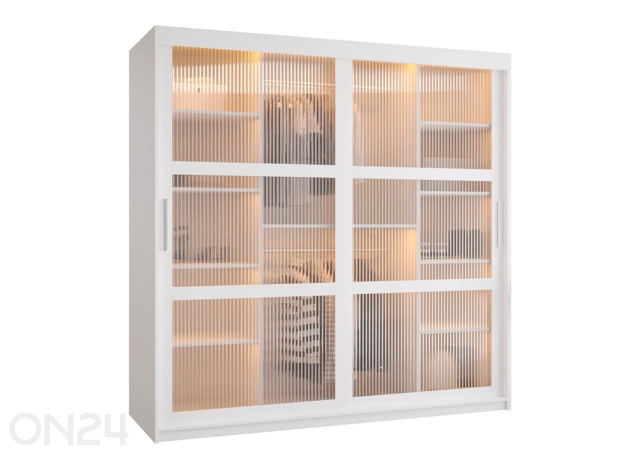 Liukuovikaappi Flutes 180 cm + LED kuvasuurennos