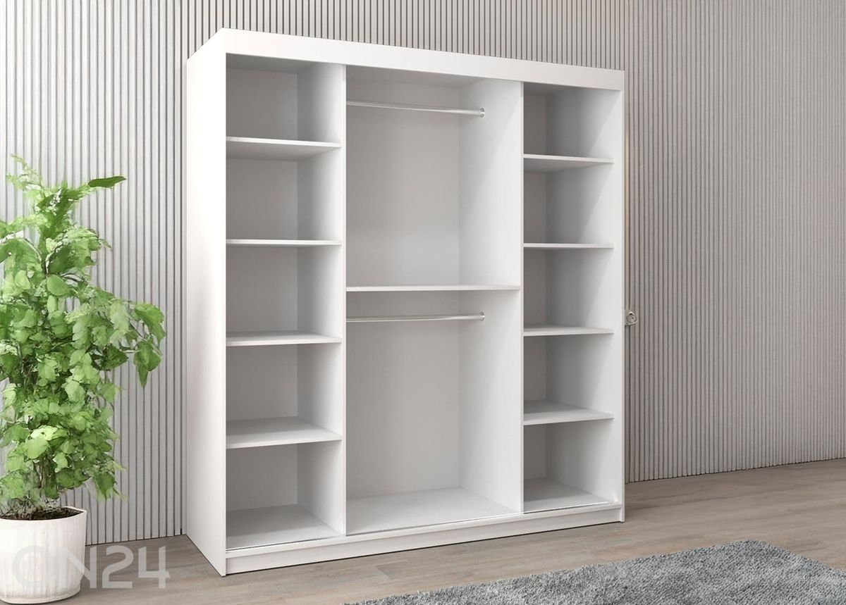 Liukuovikaappi Flutes 180 cm + LED kuvasuurennos