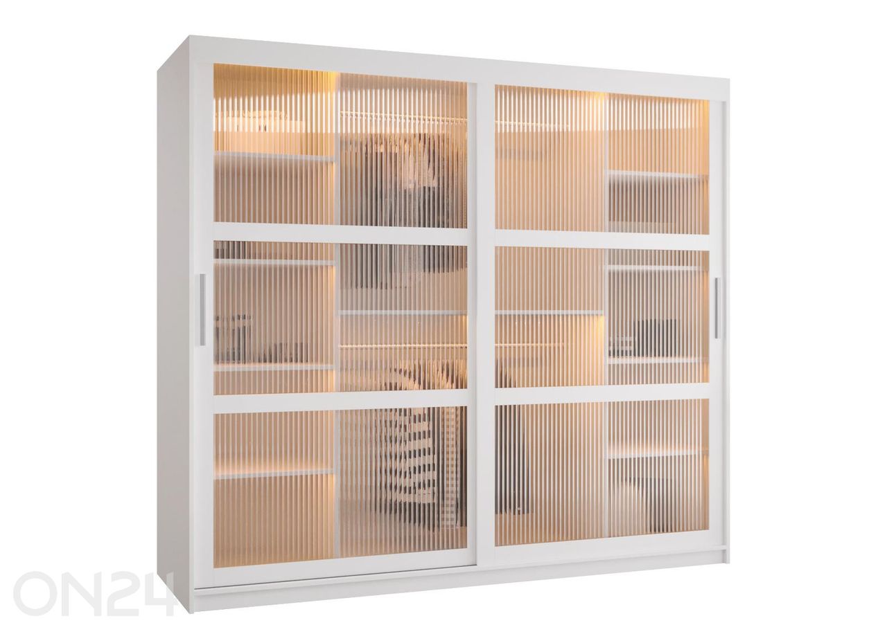 Liukuovikaappi Flutes 200 cm + LED kuvasuurennos