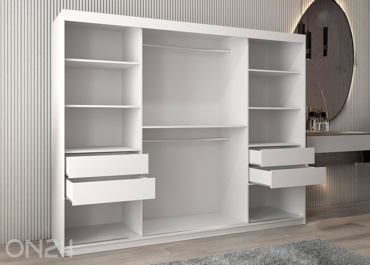 Liukuovikaappi Flutes 250 cm kuvasuurennos