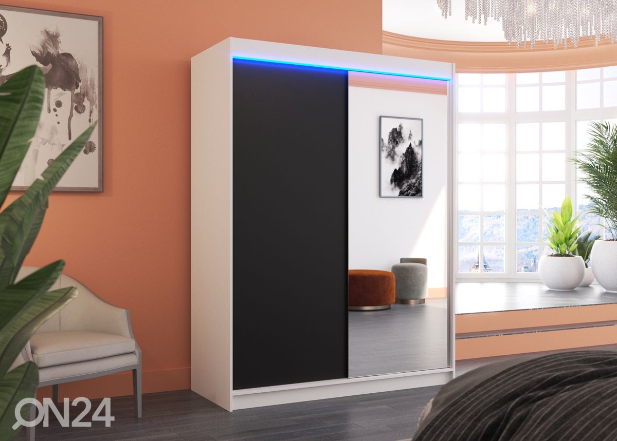 Liukuovikaappi Joanna 150 cm + LED kuvasuurennos