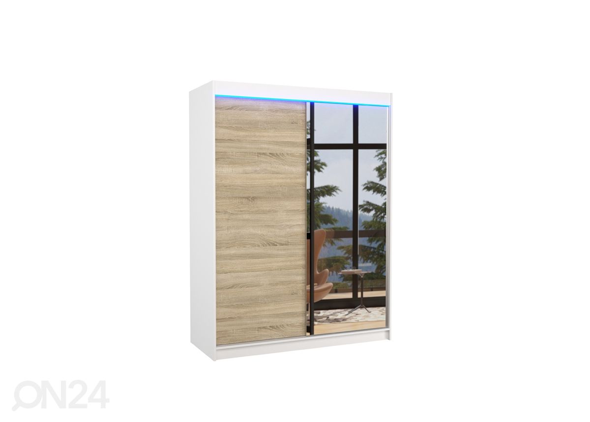 Liukuovikaappi Joanna 150 cm + LED kuvasuurennos