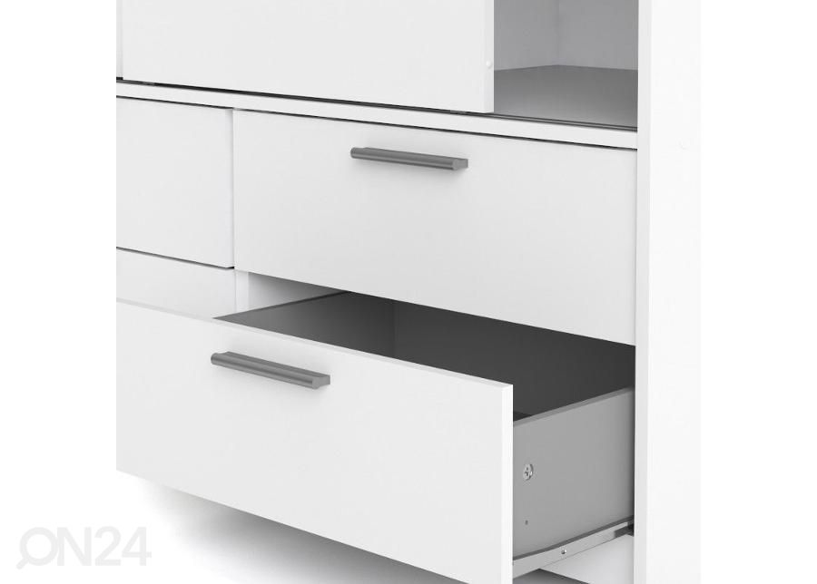 Liukuovikaappi Line 121 cm, valkoinen kuvasuurennos