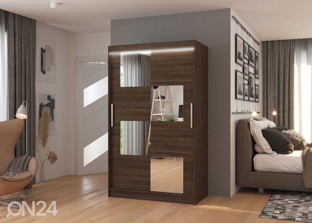 Liukuovikaappi Loca I 120 cm + LED kuvasuurennos
