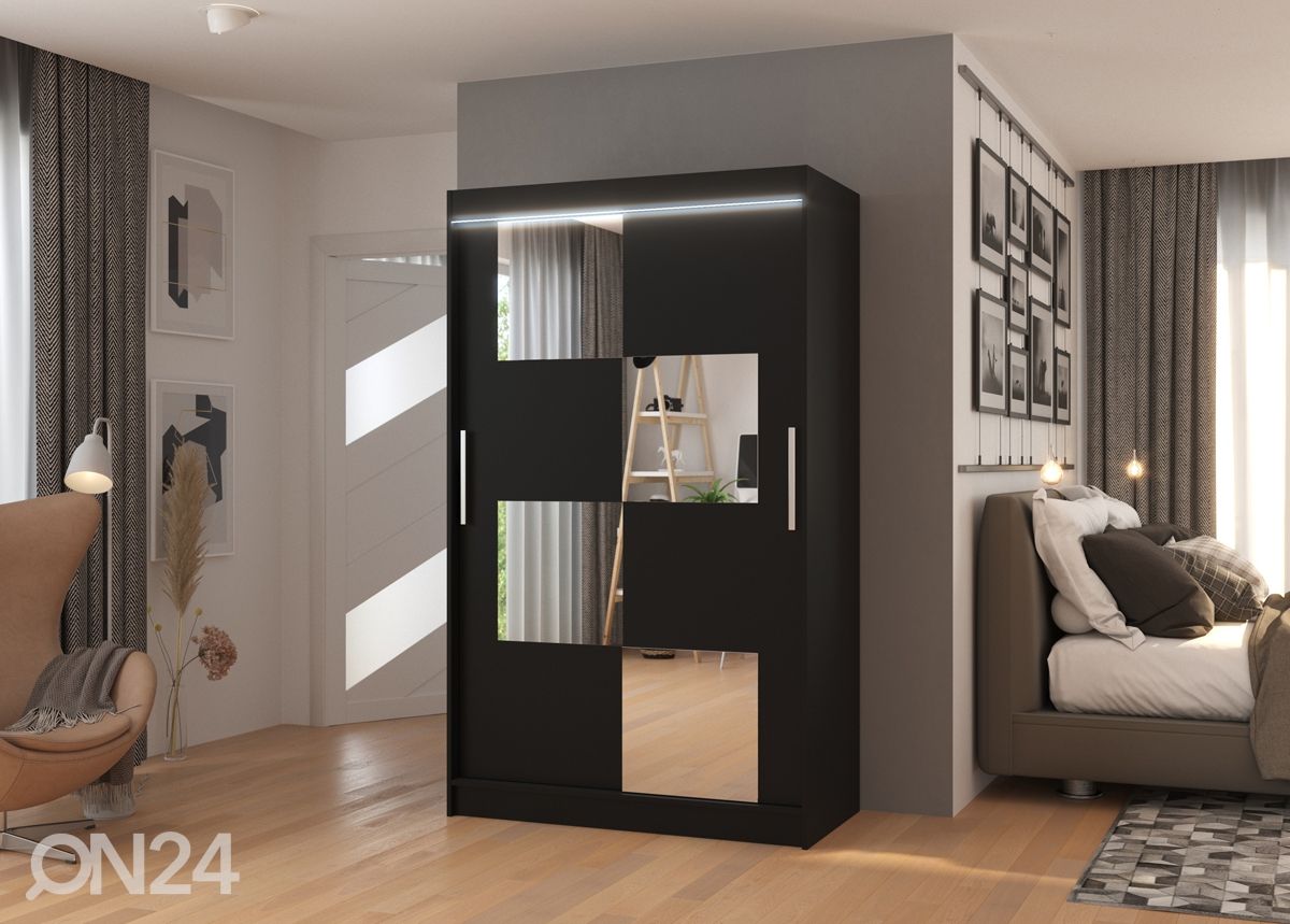 Liukuovikaappi Loca I 120 cm + LED kuvasuurennos