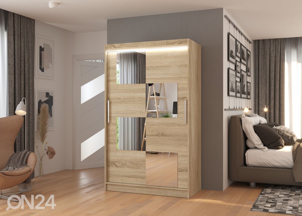Liukuovikaappi Loca I 120 cm + LED kuvasuurennos