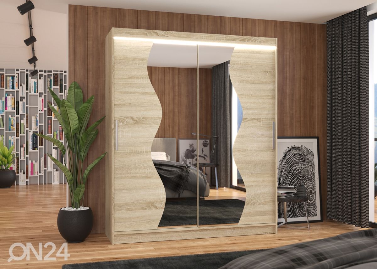 Liukuovikaappi Madison 180 cm + LED kuvasuurennos
