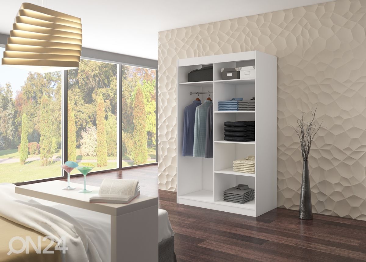 Liukuovikaappi Mars I 120 cm + LED kuvasuurennos