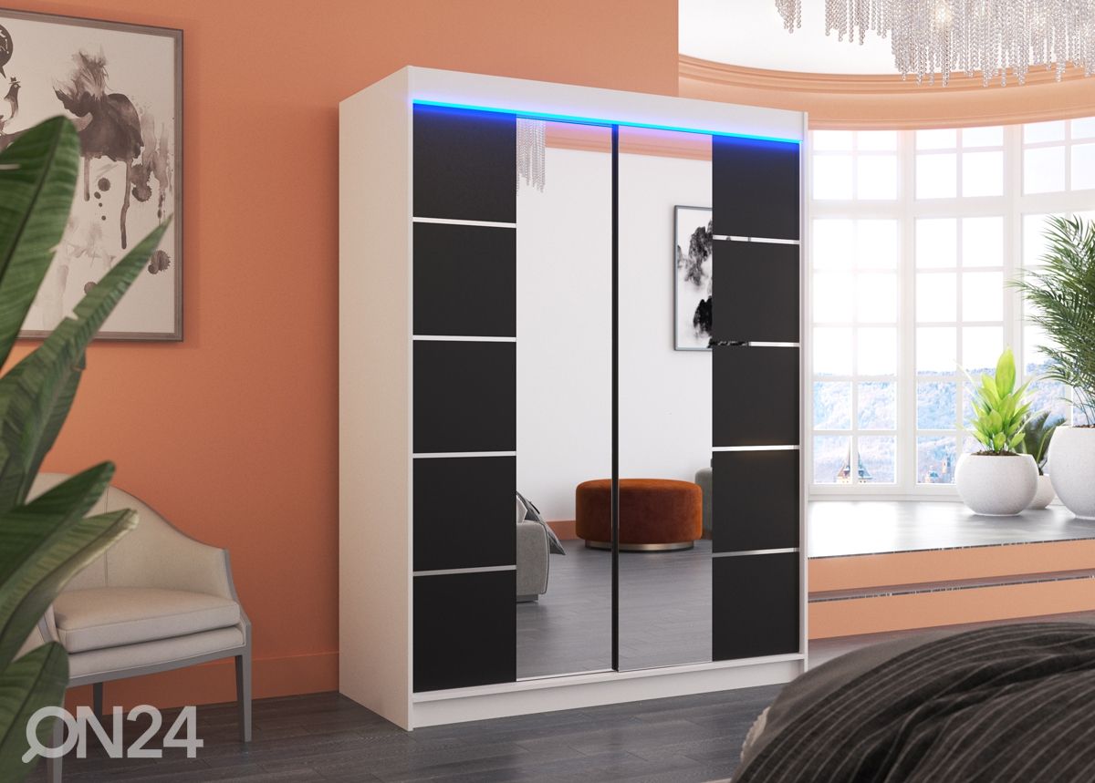 Liukuovikaappi Pelle I 150 cm + LED kuvasuurennos