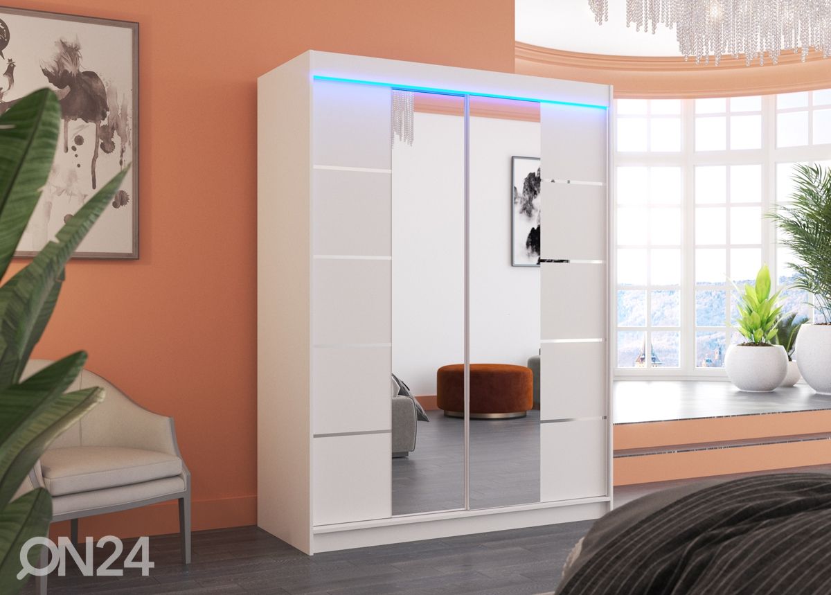 Liukuovikaappi Pelle I 150 cm + LED kuvasuurennos
