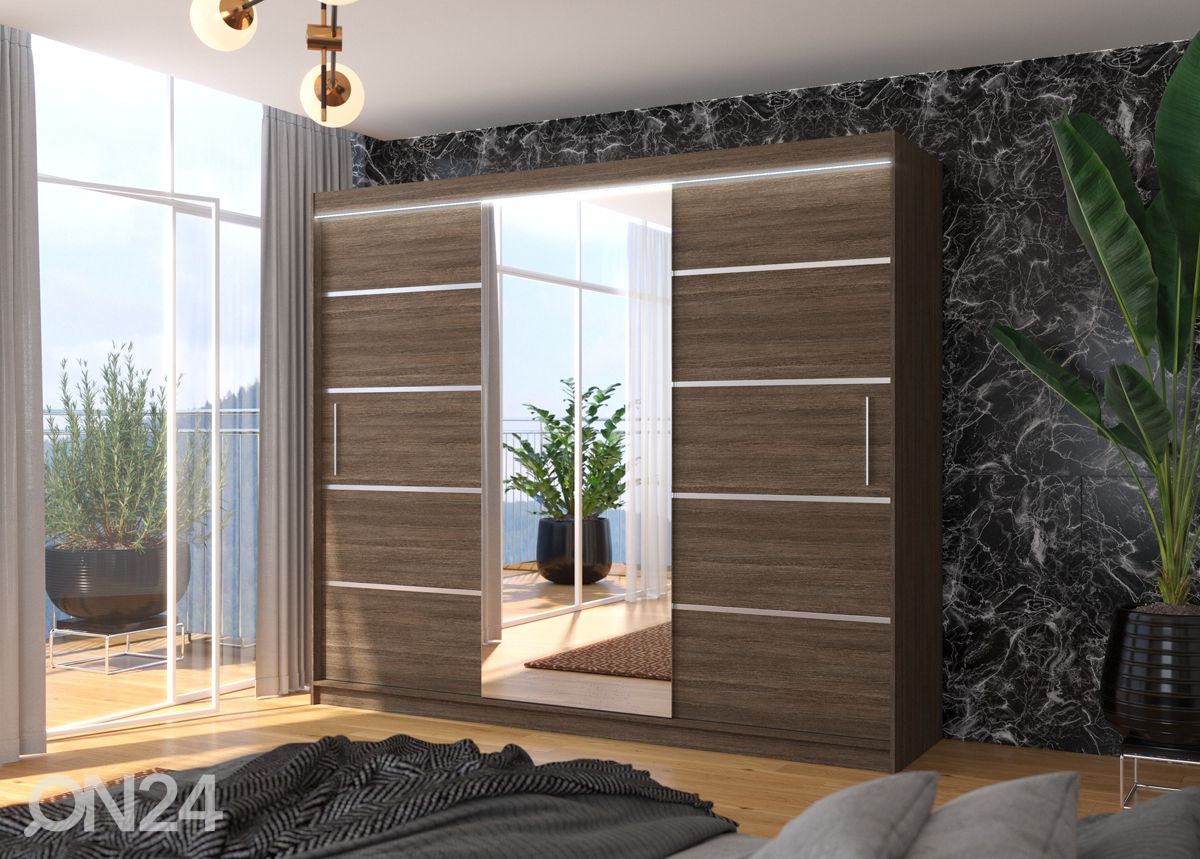 Liukuovikaappi Sania I 250 cm + LED kuvasuurennos
