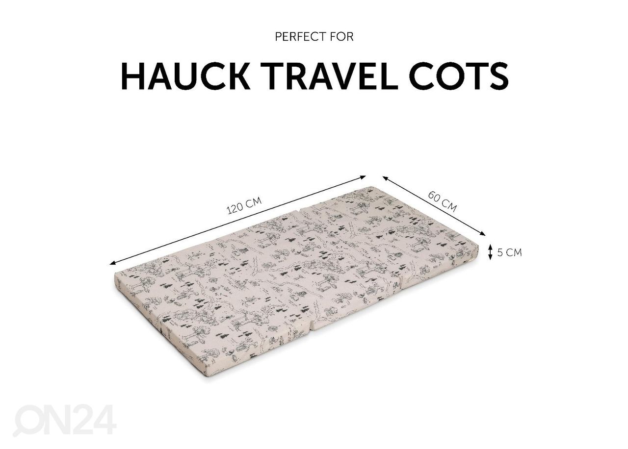 Matkasängyn patja 60x120 cm Hauck Sleeper Winnie the Pooh beige kuvasuurennos
