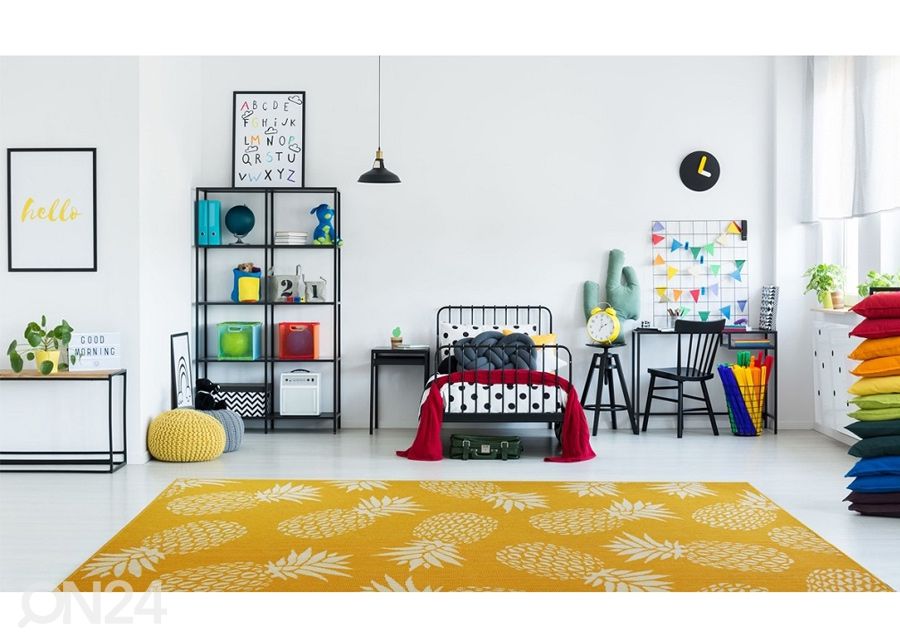Matto Ananas Yellow 160x230 cm kuvasuurennos