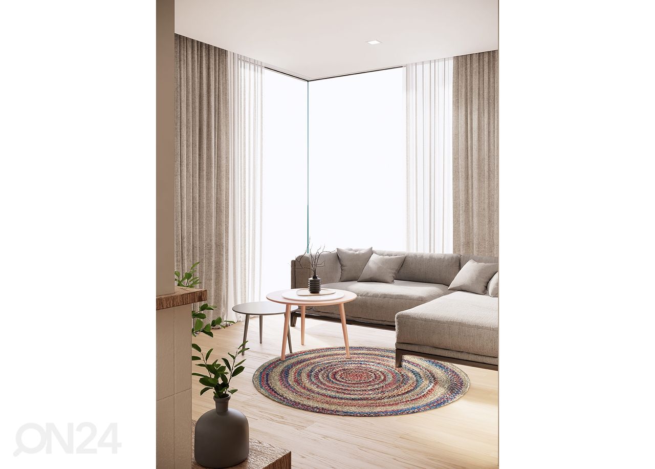 Matto Boho Ø90 cm, monivärinen kuvasuurennos