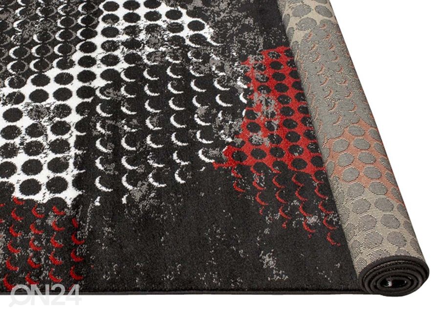 Matto Carnegie Black Red 120x170 cm kuvasuurennos