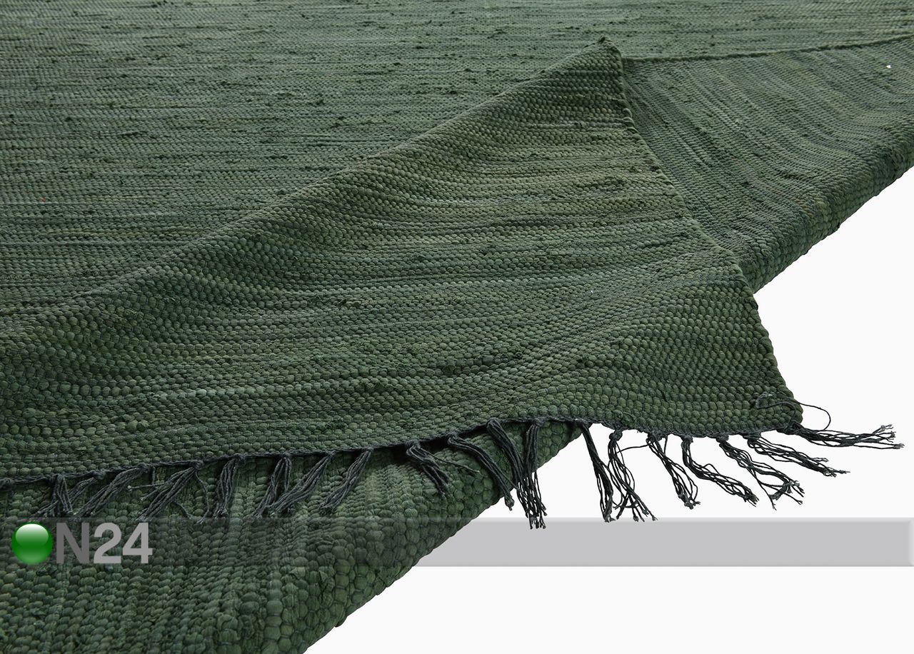 Matto Happy Cotton Uni 60x120 cm, tummanvihreä kuvasuurennos