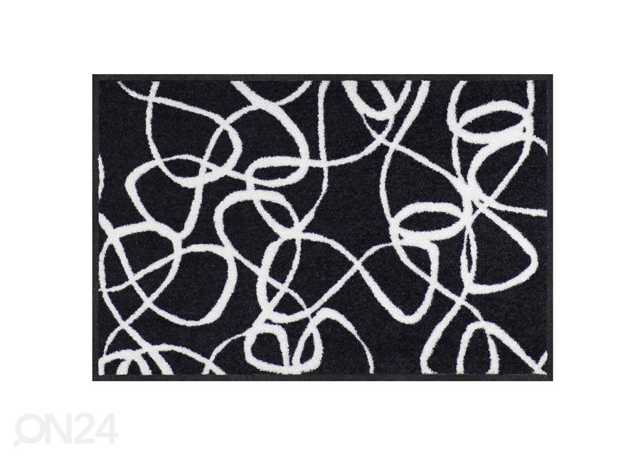 Matto INK LINES BLACK WHITE 50x75 cm kuvasuurennos