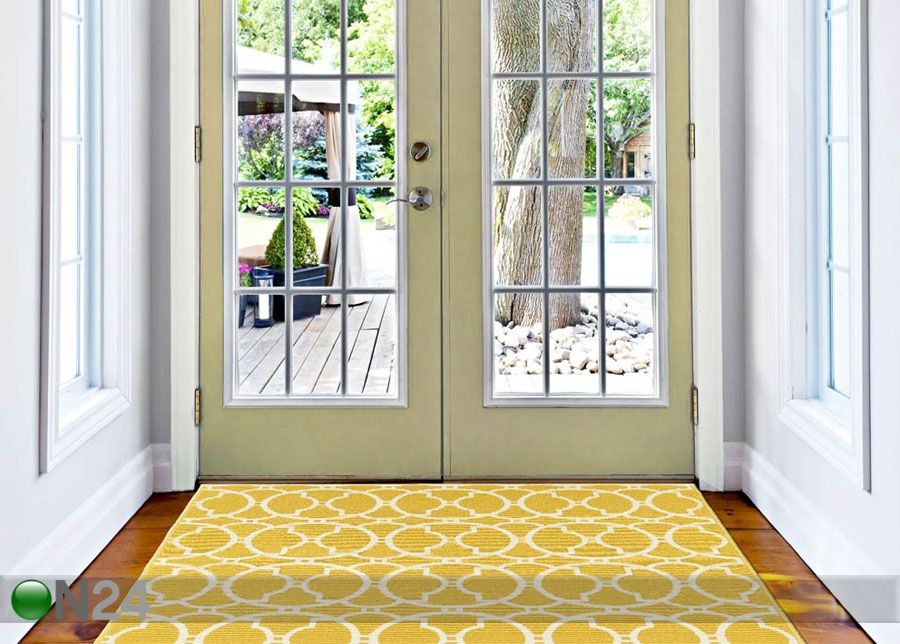 Matto Interlaced Yellow 133x190 cm kuvasuurennos