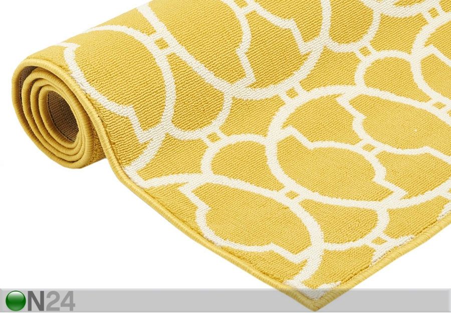 Matto Interlaced Yellow 133x190 cm kuvasuurennos