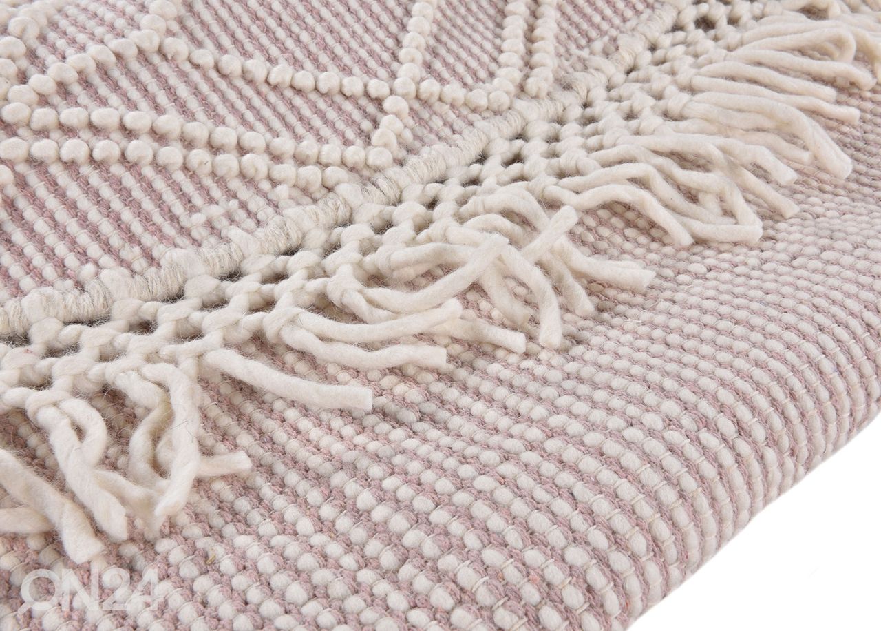 Matto om Tailor Colored Macrame Ø140 cm roosa kuvasuurennos