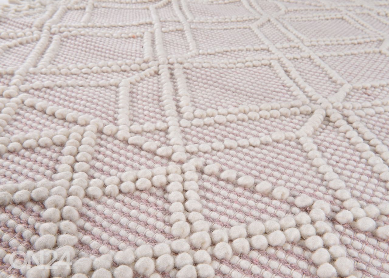 Matto om Tailor Colored Macrame Ø140 cm roosa kuvasuurennos