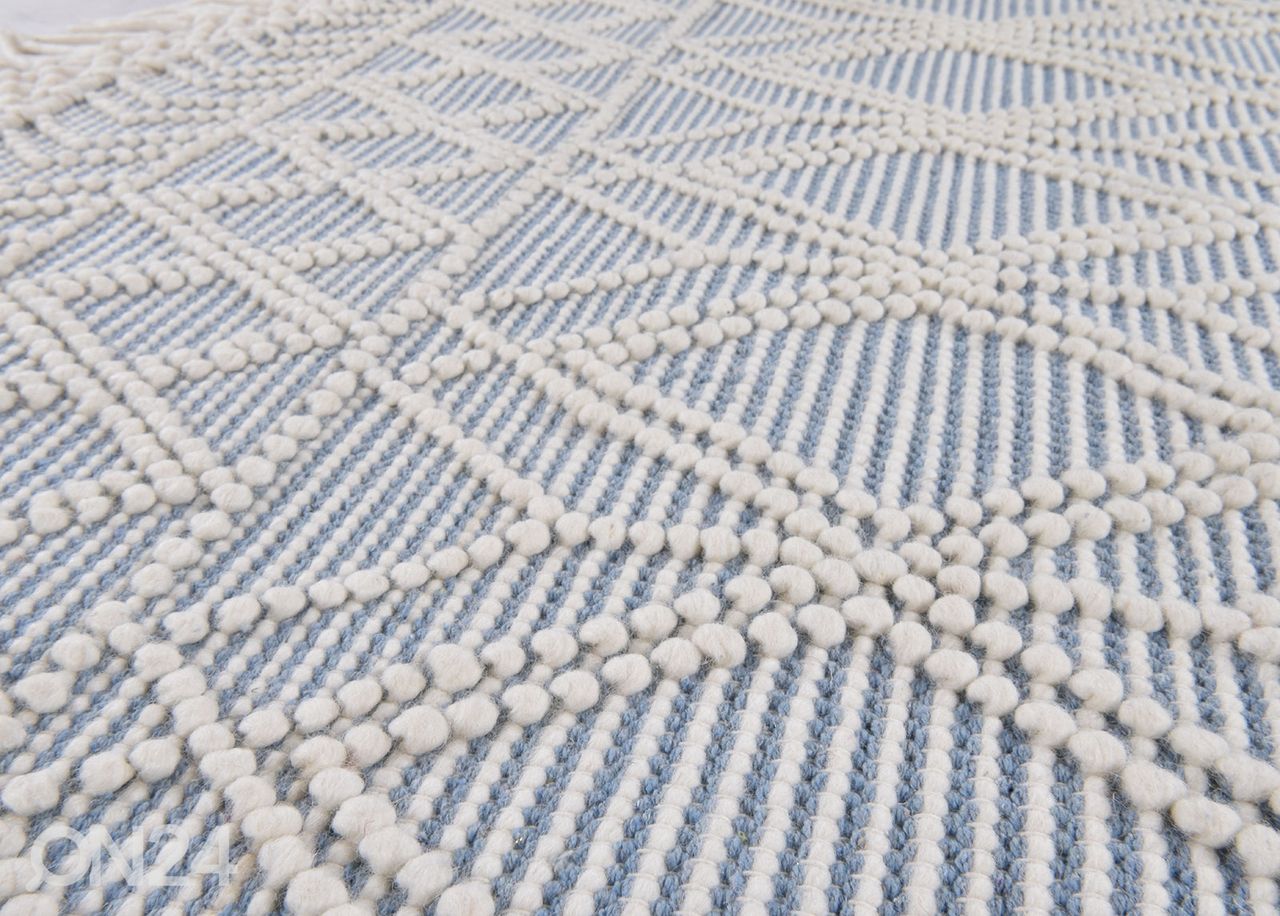 Matto om Tailor Colored Macrame Ø140 cm sininen kuvasuurennos