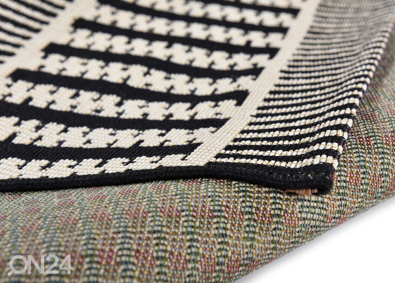 Matto om Tailor Funky Outdoor Geometric, 80x165 cm musta kuvasuurennos