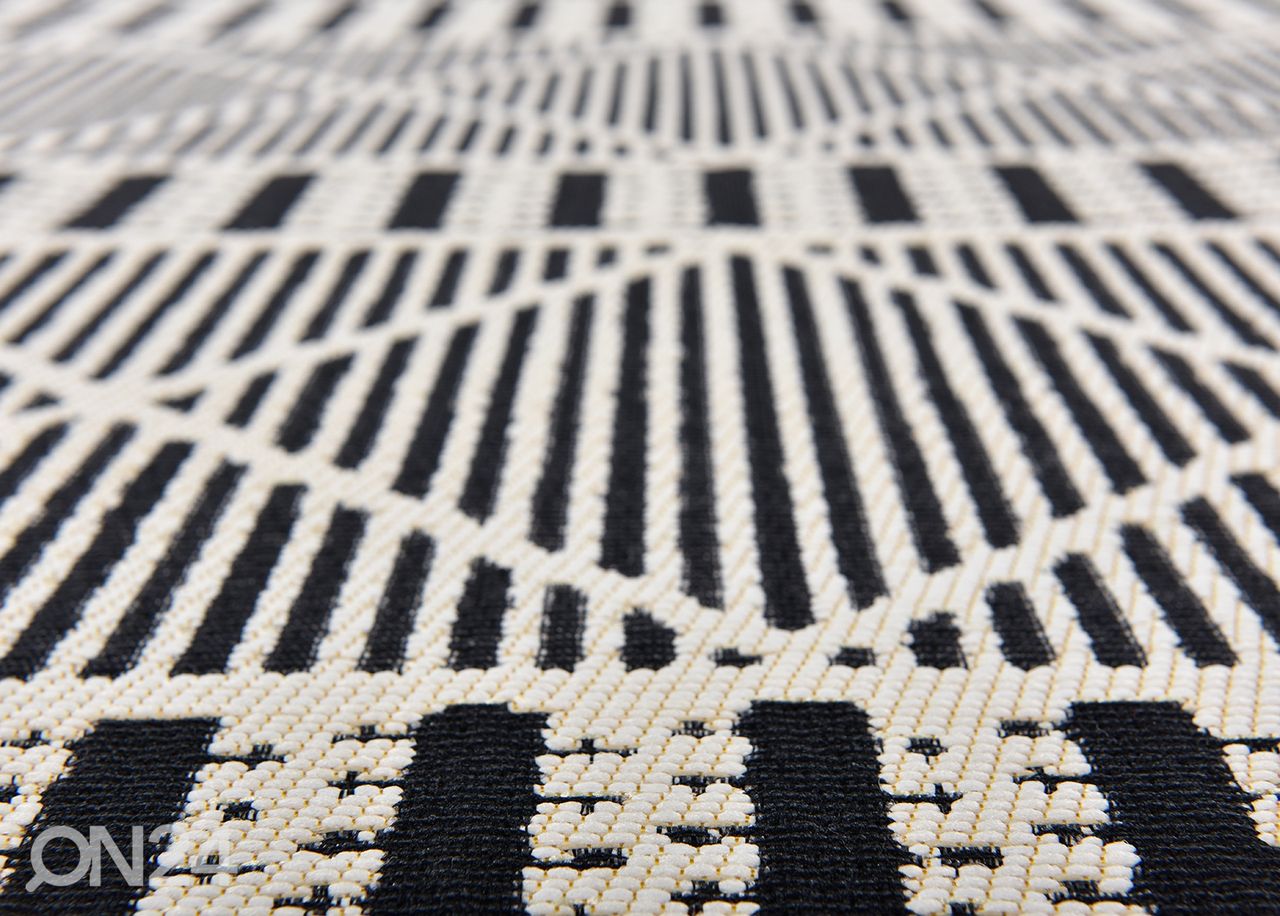 Matto om Tailor Funky Outdoor Geometric, 80x165 cm musta kuvasuurennos