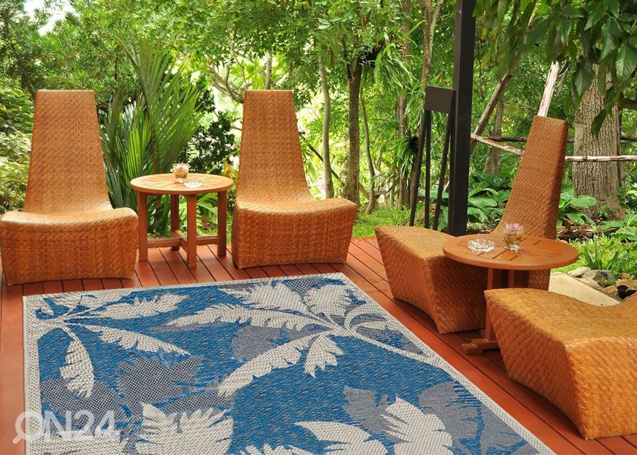 Matto Palms Blue 160x230 cm kuvasuurennos