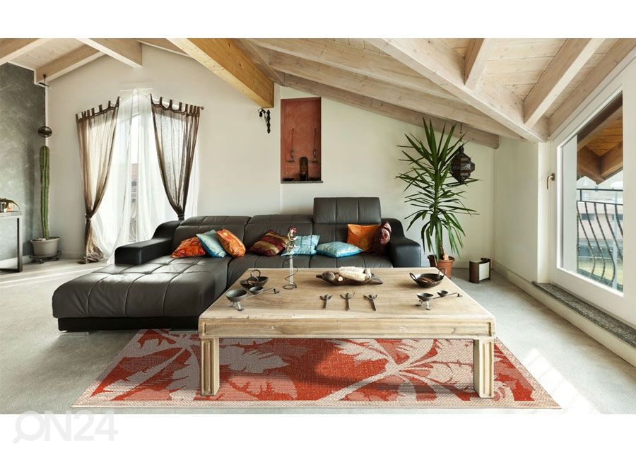 Matto Palms Orange 160x230 cm kuvasuurennos