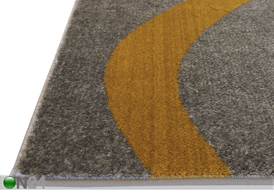 Matto Swirl Grey Yellow 80x150 cm kuvasuurennos