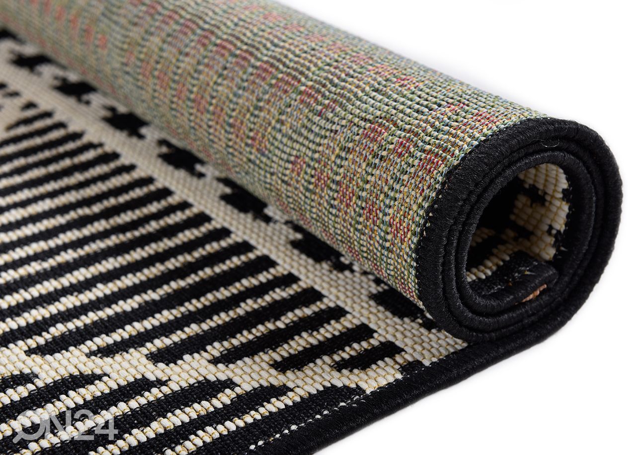 Matto Tom Tailor Funky Outdoor Geometric, 160x235 cm musta kuvasuurennos