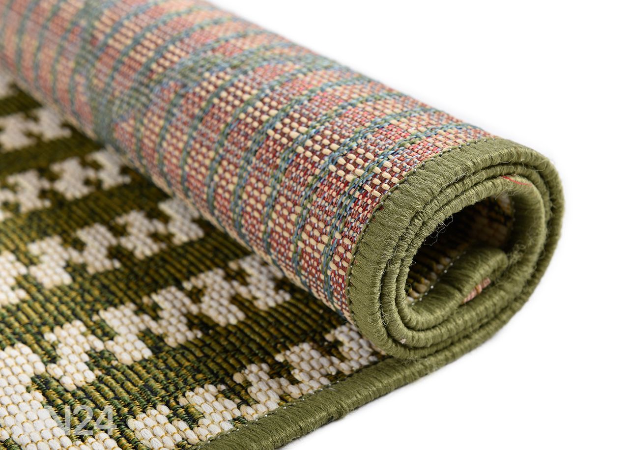 Matto Tom Tailor Funky Outdoor Geometric, 80x165 cm vihreä kuvasuurennos