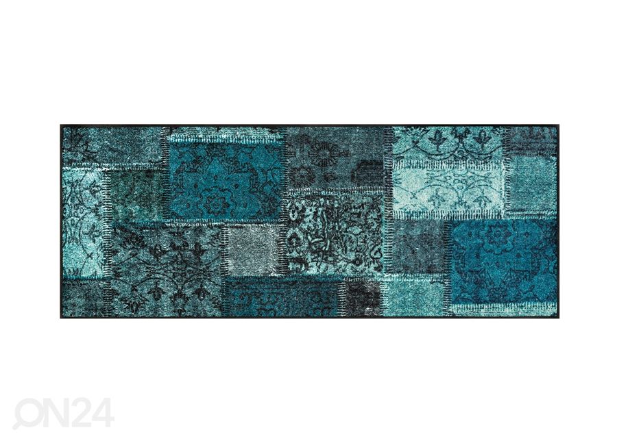 Matto Vintage Patches turkoosi 75x190 cm kuvasuurennos